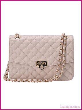 Quilted Vegan Leather Medium Shoulder Crossbody Bag Anti-Theft Women
